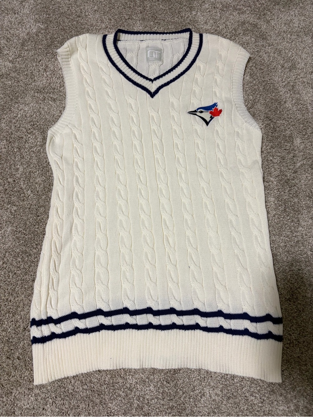 Toronto Blue Jays - White Knit Sleeveless Sweater Vest